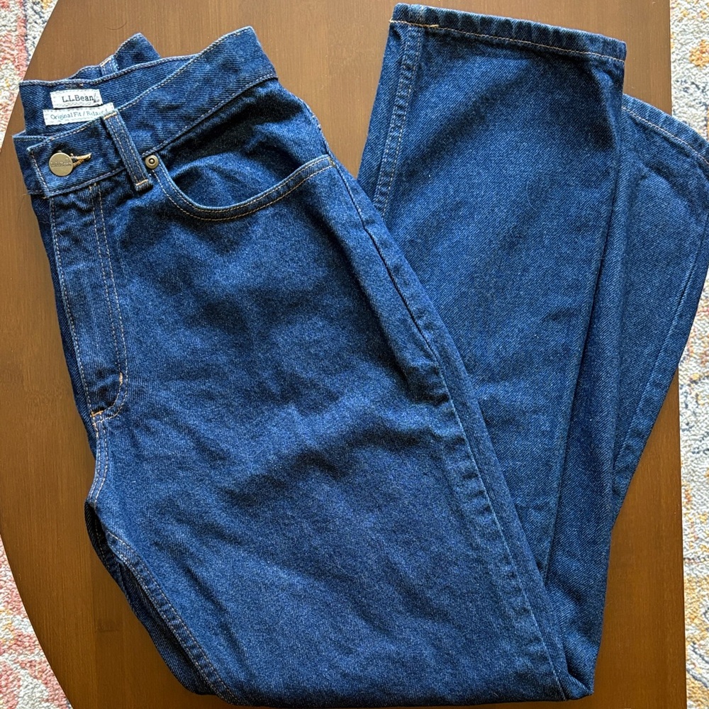 L.L. Bean Deep Indigo Straight-Leg Jeans